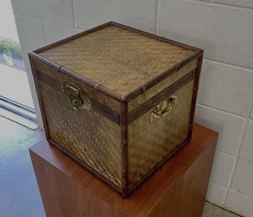 Faux bamboo trunk side table - trunk,