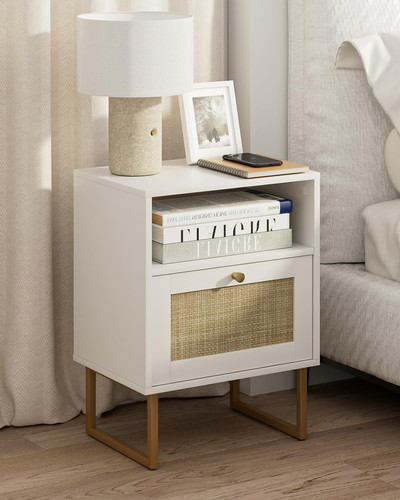 Modern boho rattan nightstand - modern,