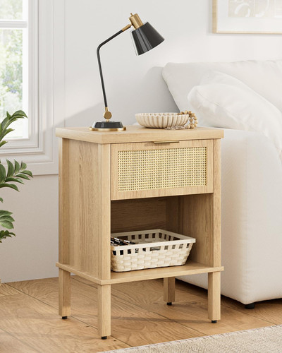 Rattan nightstand with drawer - rattan,