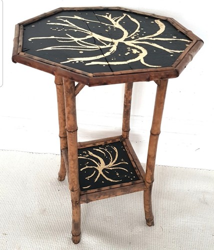 Antique bamboo lamp table - bamboo,