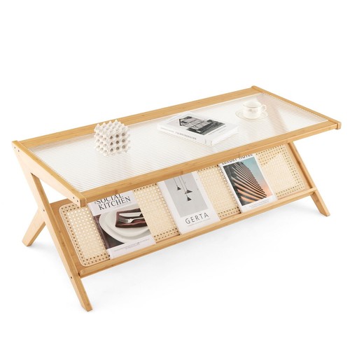 Bamboo side table tier - side,