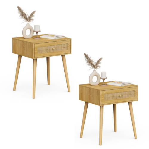 Bedside tables set rattan - bedside, 2