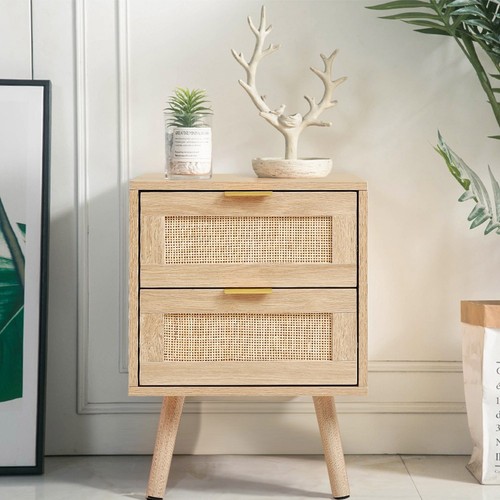 Set rattan bedside tables - of,